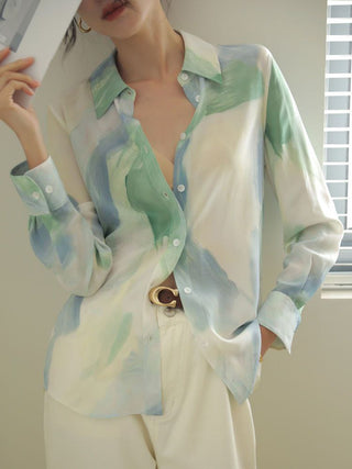 Ocean Haze Casual Print Shirt
